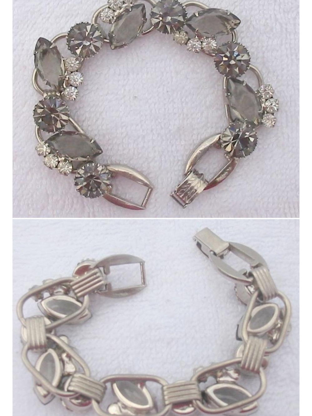 Fabulous Juliana D&E Black Diamond Bracelet Earring Set Silver Tone Metal - Picture 7 of 7